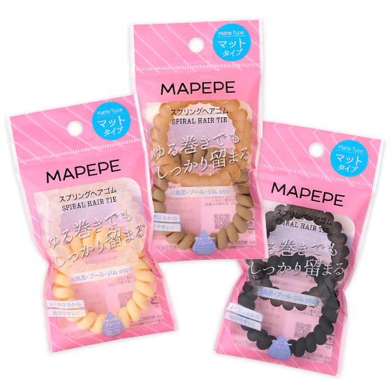 スプリングヘアゴム 2P マット：商品ラインナップ | MAPEPE/マペペ