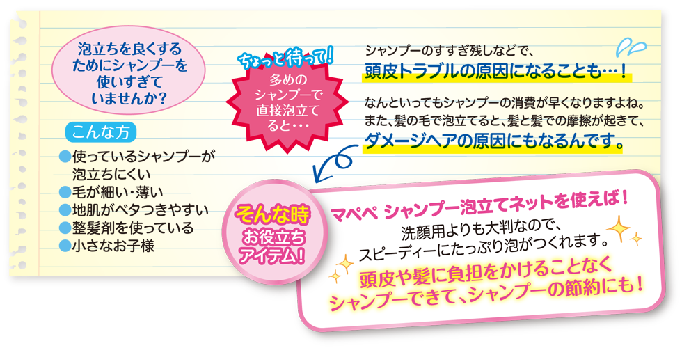 シャンプー泡立てネット 廃番 マペペ